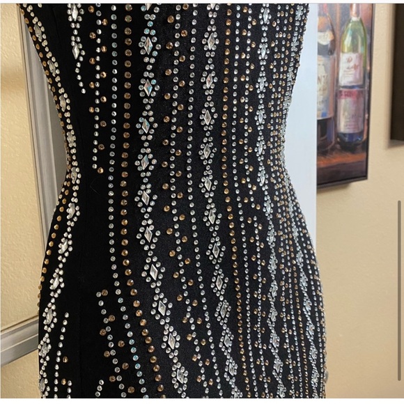 Banjul Black Mini Shiny Jewel accent Prom Dress - Picture 5 of 5